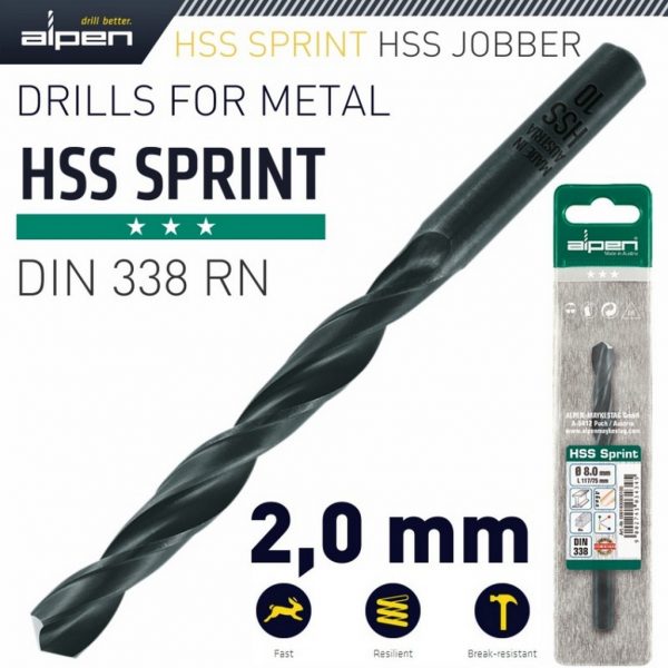 DRILL HSS SPRINT 02.0MM