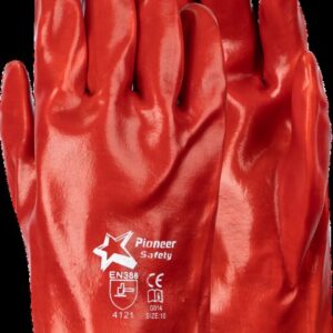 GLOVES PVC RED OPEN CUFF