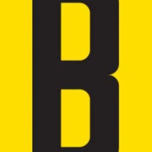 NUMBER 90MM (B) BL ON YEL