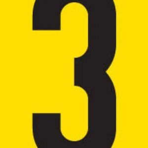 NUMBER 90MM (3) BL ON YEL