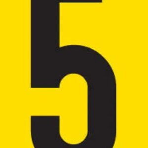 NUMBER 90MM (5) BL ON YEL