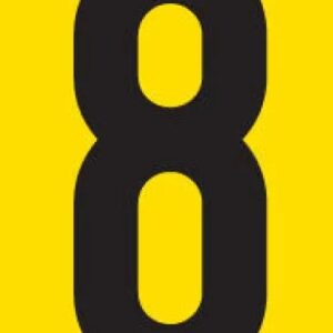NUMBER 90MM (8) BL ON YEL