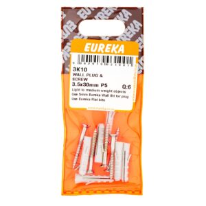 WALL PLUG&SCREW 3.5X30MM P5X6