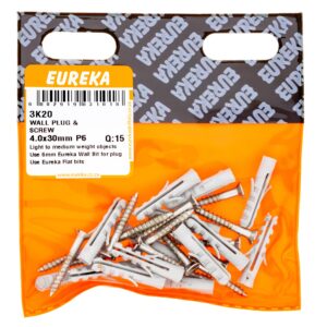 WALL PLUG&SCREW 4X30MM P6X15