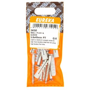 WALL PLUG&SCREW 5X45MM P7X6