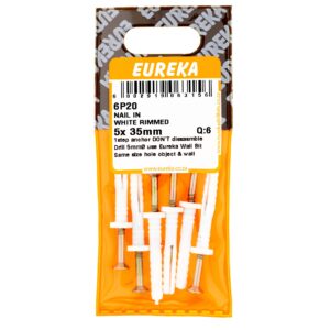 NAIL IN WHITE RIMMED 5X35MM X6