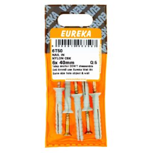 NAIL IN NYLON CSK 6X40MM X5