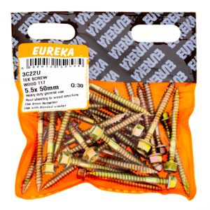 TEK SCREW WOOD T17 5.5X50MM X30