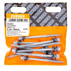 TEK SCREW WOOD T17 5.5X70MM X25