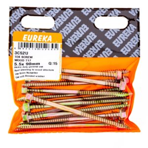 TEK SCREW WOOD T17 5.5X90MM X15