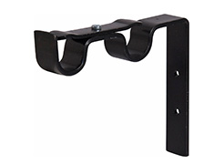 CURTAIN BRACKET STEEL 19MM BEND DBL BLCK 2'S