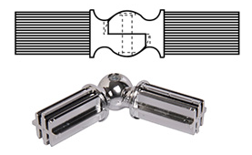 CURTAIN CONNECTOR ELBOW 25MM BENDS S/CHR