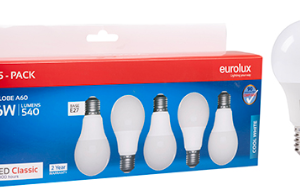 LED A60 6W E27 COOL WHITE 5 PACK