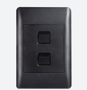 APOLLO SWITCH 2L1W 2X4 BLACK