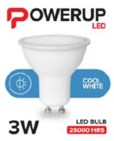 LED GU10 3W CW POWERUP