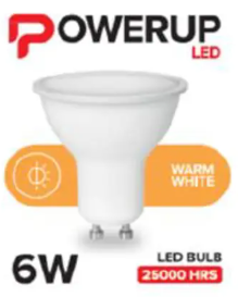 LED GU10 6W WARM WHITE
