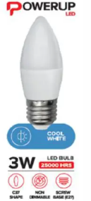 LED CANDLE 3W E27 CW POWERUP