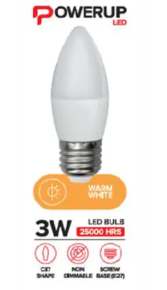 LED CANDLE 3W E27 WW POWERUP