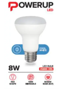 LED R63 8W E27 CW POWERUP