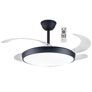 CEILING FAN RETRACTABLE BLADES BLACK