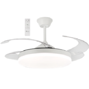 CEILING FAN RETRACTABLE BLADES WHITE
